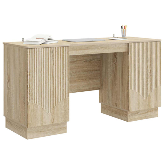 vidaXL Desk with Shelf Sonoma Oak 142.5 x 50 x 75 cm Engineered Wood