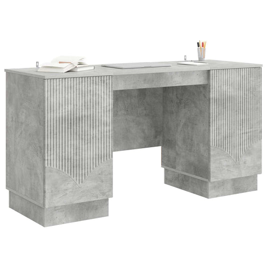 vidaXL Desk with Door Concrete Grey 142.5 x 50 x 75 cm Engineered Wood