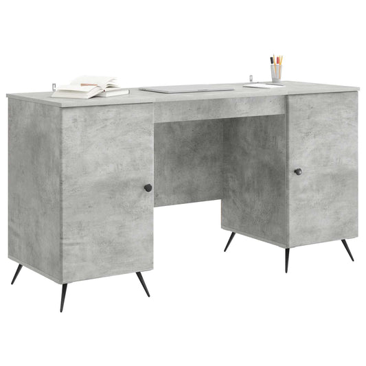 vidaXL Desk with Door Concrete Grey 142.5 x 50 x 75 cm Engineered Wood