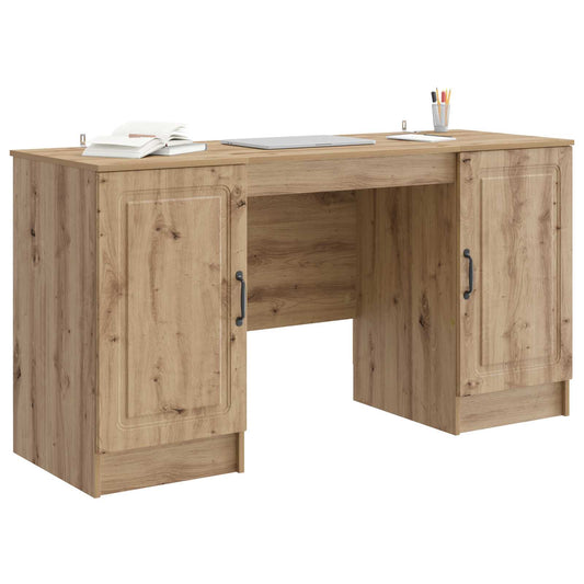vidaXL Desk with Shelf Artisan Oak 142.5 x 50 x 75 cm Engineered Wood