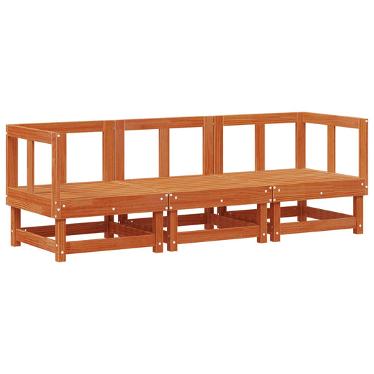 vidaXL Sectional Sofa Units Wax Brown 183 x 61 x 62 cm Solid Pine Wood