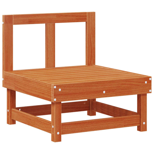 vidaXL Garden Middle Sofa Solid Pine Wood Wax Brown 61 x 60.5 x 62 cm