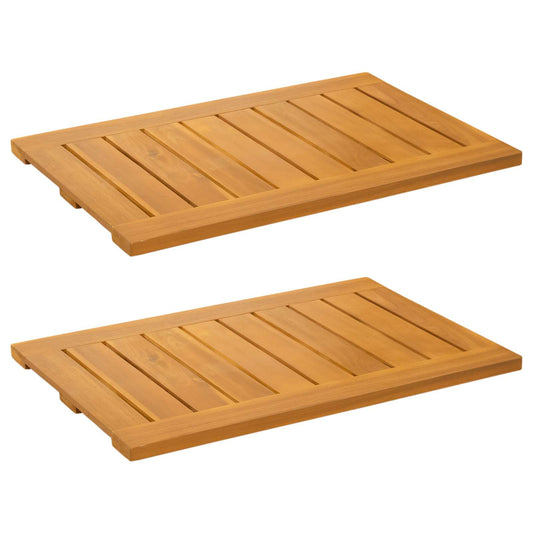 vidaXL Bath Mat Plain Brown 60 x 40 cm Solid Acacia Wood