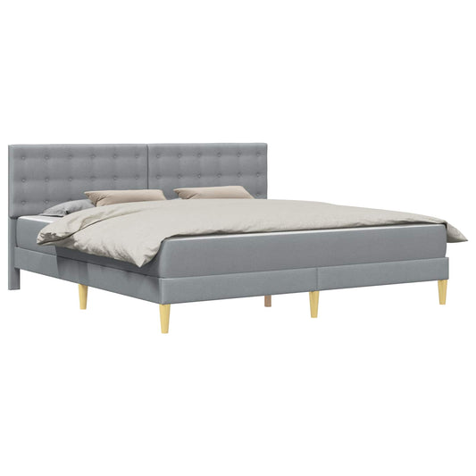 vidaXL Bed Frame with Mattress Light Grey 180 x 200 cm Fabric
