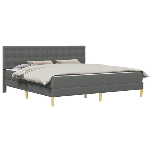 vidaXL Bed Frame with Mattress Dark Grey Fabric