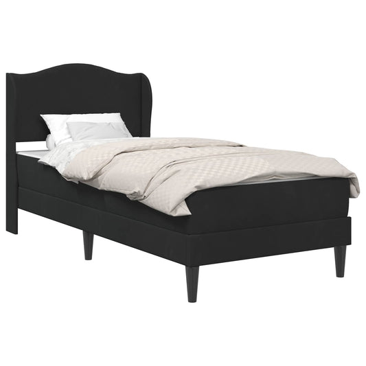 vidaXL Bed Frame with Headboard Black 90 x 190 cm Velvet