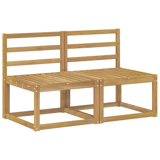 vidaXL 2 Piece Outdoor Middle Sofa Solid Acacia Wood White