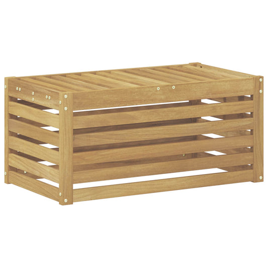 vidaXL Outdoor Stool Bench Solid Acacia Wood White 79 x 43 x 37 cm