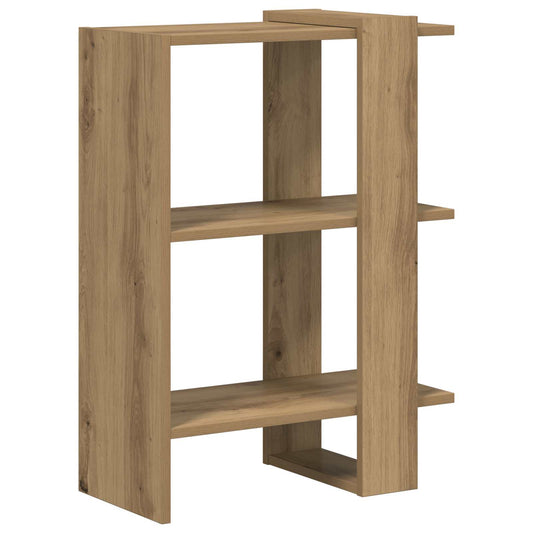 vidaXL Bookshelf 2-Tier 52 x 25 x 71.5 cm Engineered Wood Artisan Oak