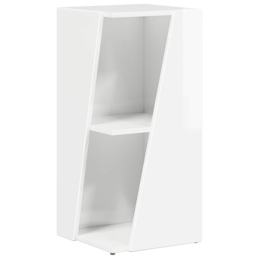 vidaXL Side Shelf 33 x 32 x 70.5 cm Engineered Wood High Gloss White