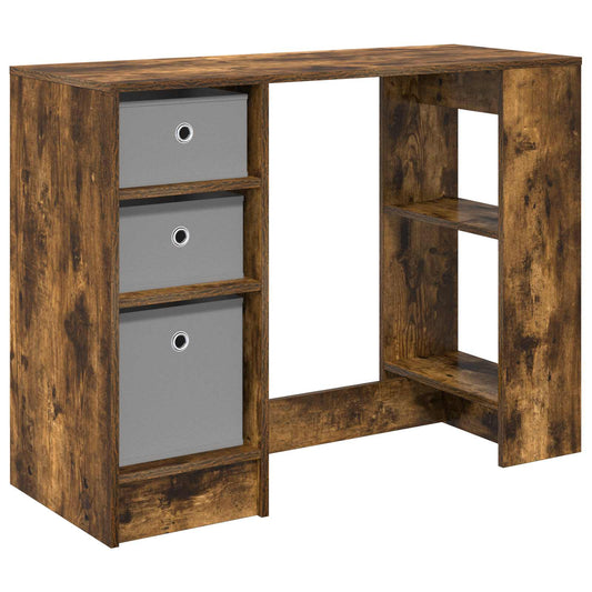 vidaXL Desk with Drawer Smoked Oak 100 x 40 x 75 cm Engineered Wood