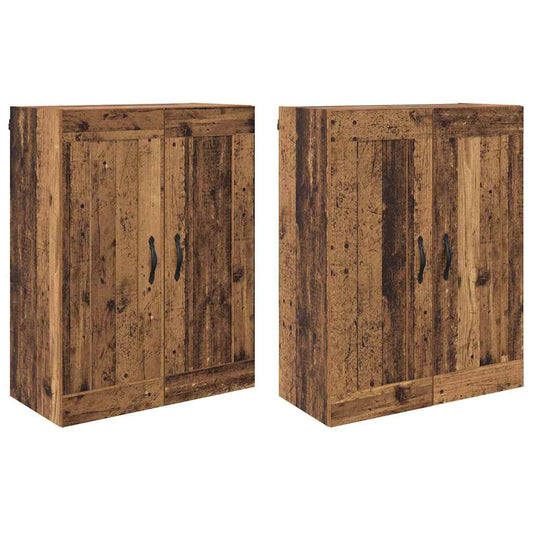 vidaXL Wall-mounted Cabinet 2 pcs Old Wood 69.5 x 34 x 90 cm