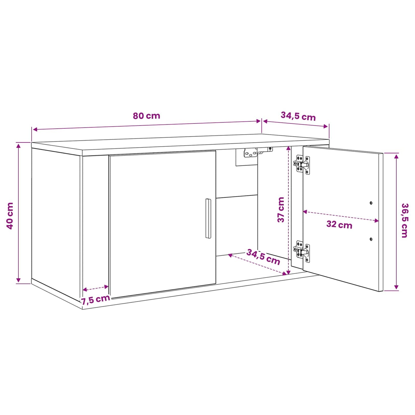 vidaXL Wall-mounted TV Cabinet Set 3 pcs Old Wood 80 x 34.5 x 40 cm