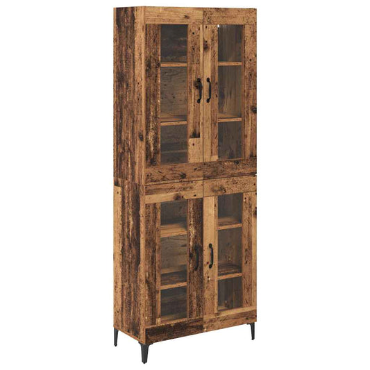 vidaXL Highboard Old Wood 69.5 x 34 x 180 cm Engineered Wood