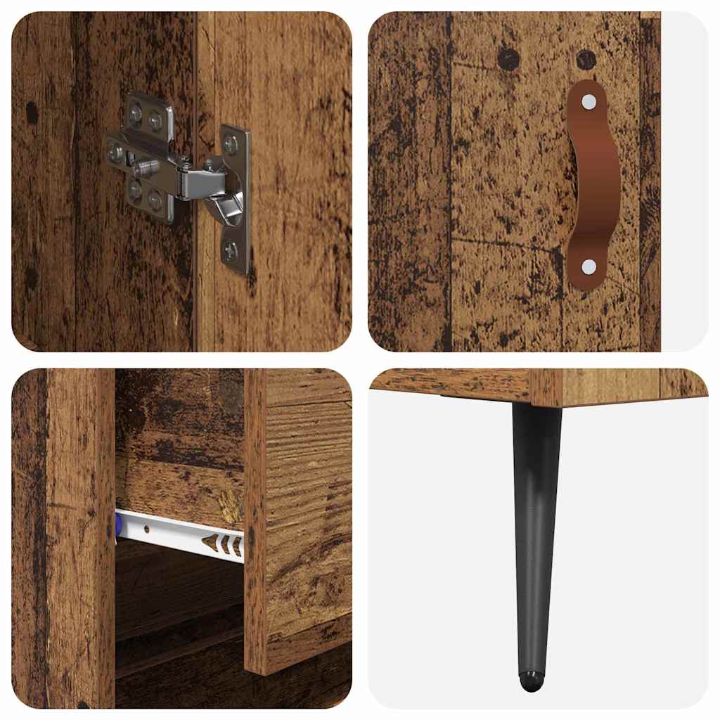 vidaXL Highboard Cabinet with Shelf 2 pcs Old Wood Engineered Wood