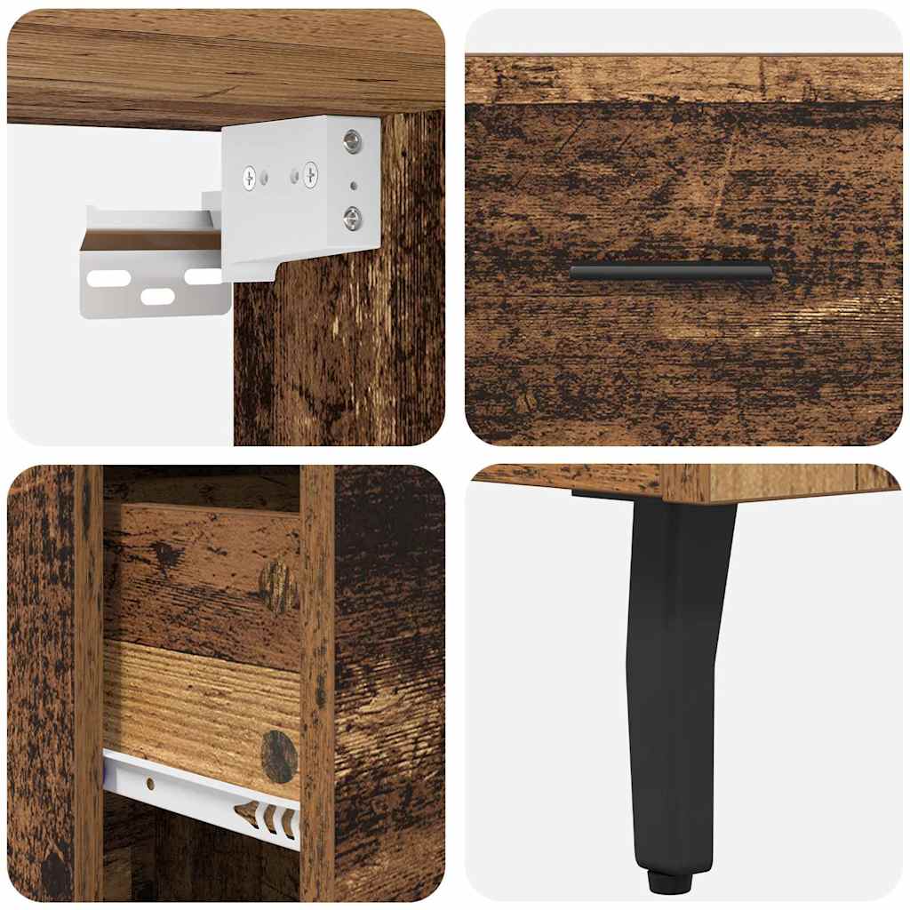 vidaXL Highboard with Drawer 2 pcs Old Wood Engineered Wood