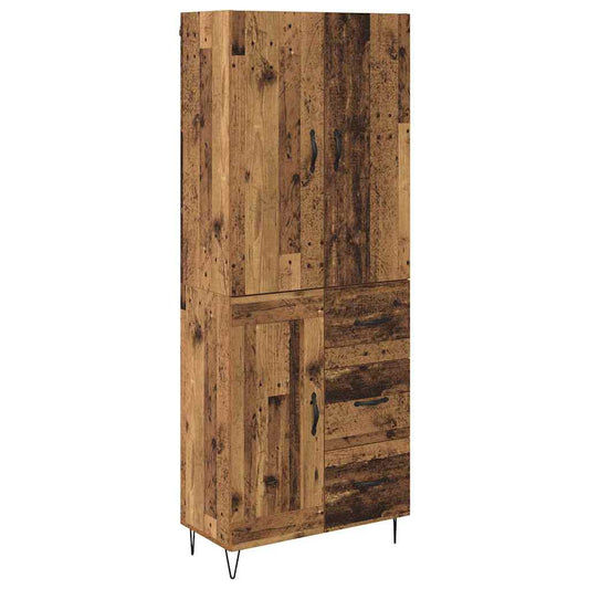 vidaXL Highboard with Drawer 2 pcs Old Wood Engineered Wood