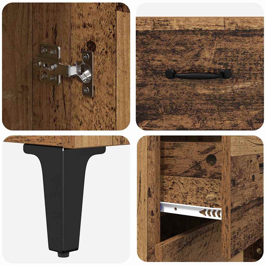 vidaXL Highboard Old Wood 69.5 x 34 x 180 cm Engineered Wood