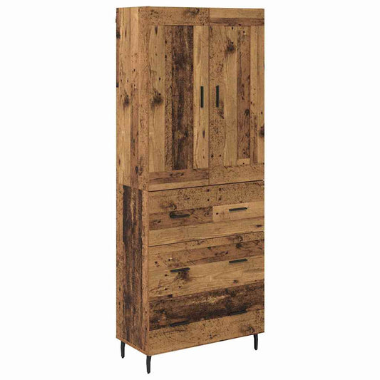 vidaXL Highboard with Drawer 2 pcs Old Wood Engineered Wood