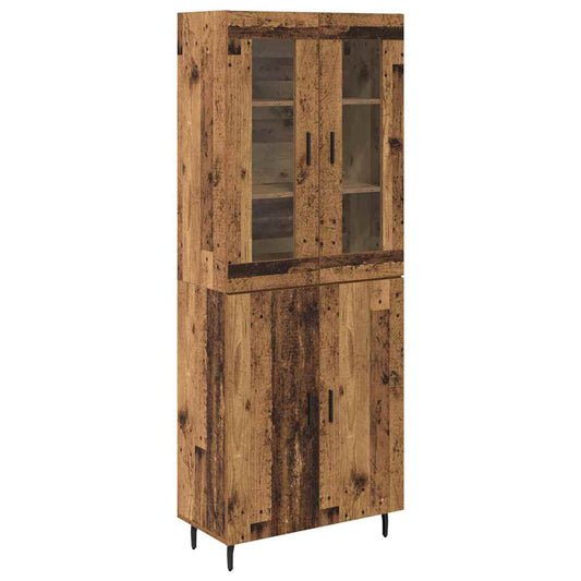 vidaXL Highboard 2 pcs Old Wood Engineered Wood