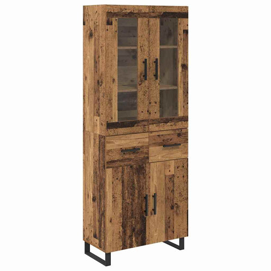 vidaXL Highboard with Drawer 2 pcs Old Wood Engineered Wood