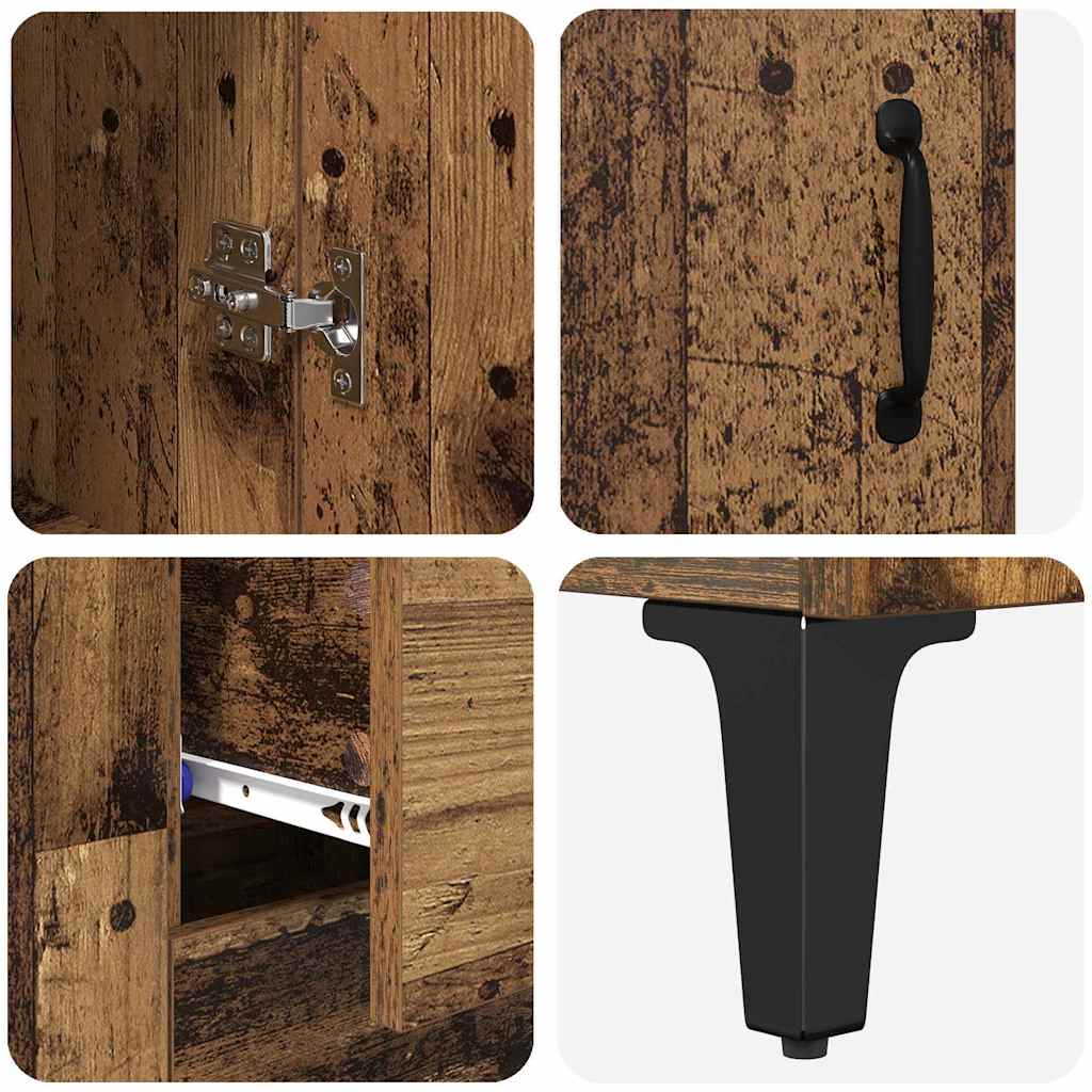 vidaXL Highboard Old Wood 69.5 x 34 x 180 cm Engineered Wood