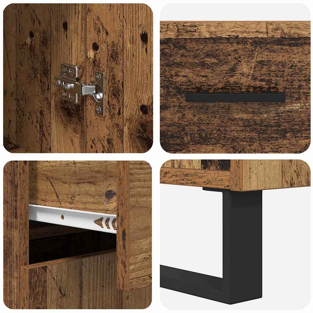 vidaXL Highboard Old Wood 69.5 x 34 x 180 cm Engineered Wood