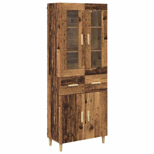 vidaXL Highboard Old Wood 69.5 x 34 x 180 cm Engineered Wood