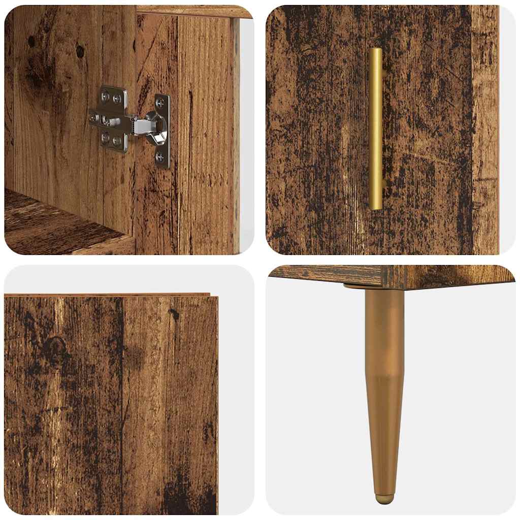 vidaXL Highboard 2 pcs Old Wood Engineered Wood
