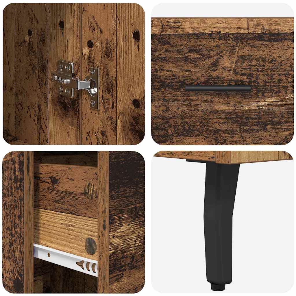 vidaXL Highboard Old Wood 34.5 x 34 x 180 cm Engineered Wood