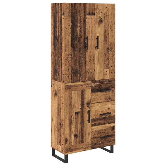 vidaXL Highboard with Drawer 2 pcs Old Wood 69.5 x 34 x 180 cm