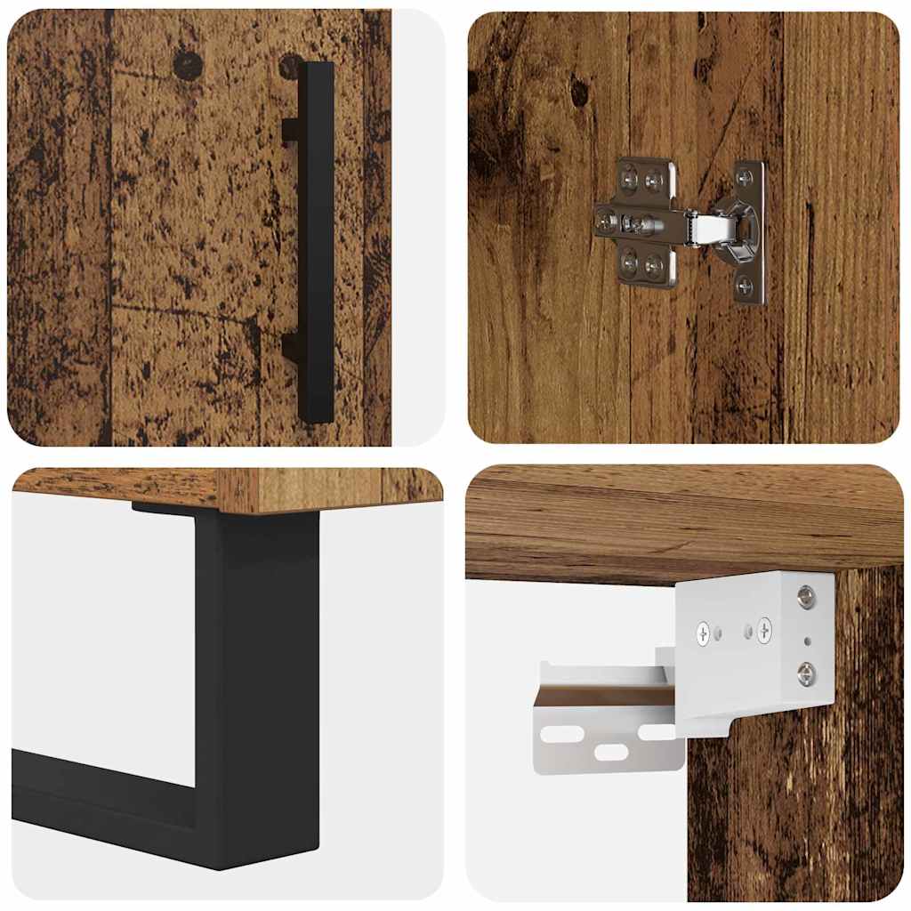 vidaXL Highboard 2 pcs Old Wood 69.5 x 34 x 180 cm