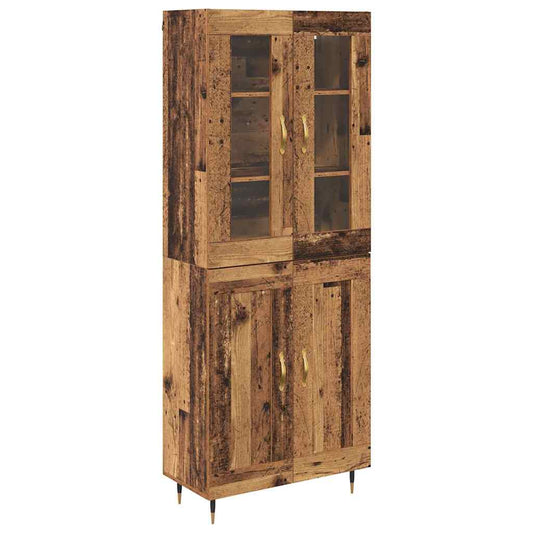 vidaXL Highboard 2 pcs Old Wood Engineered Wood