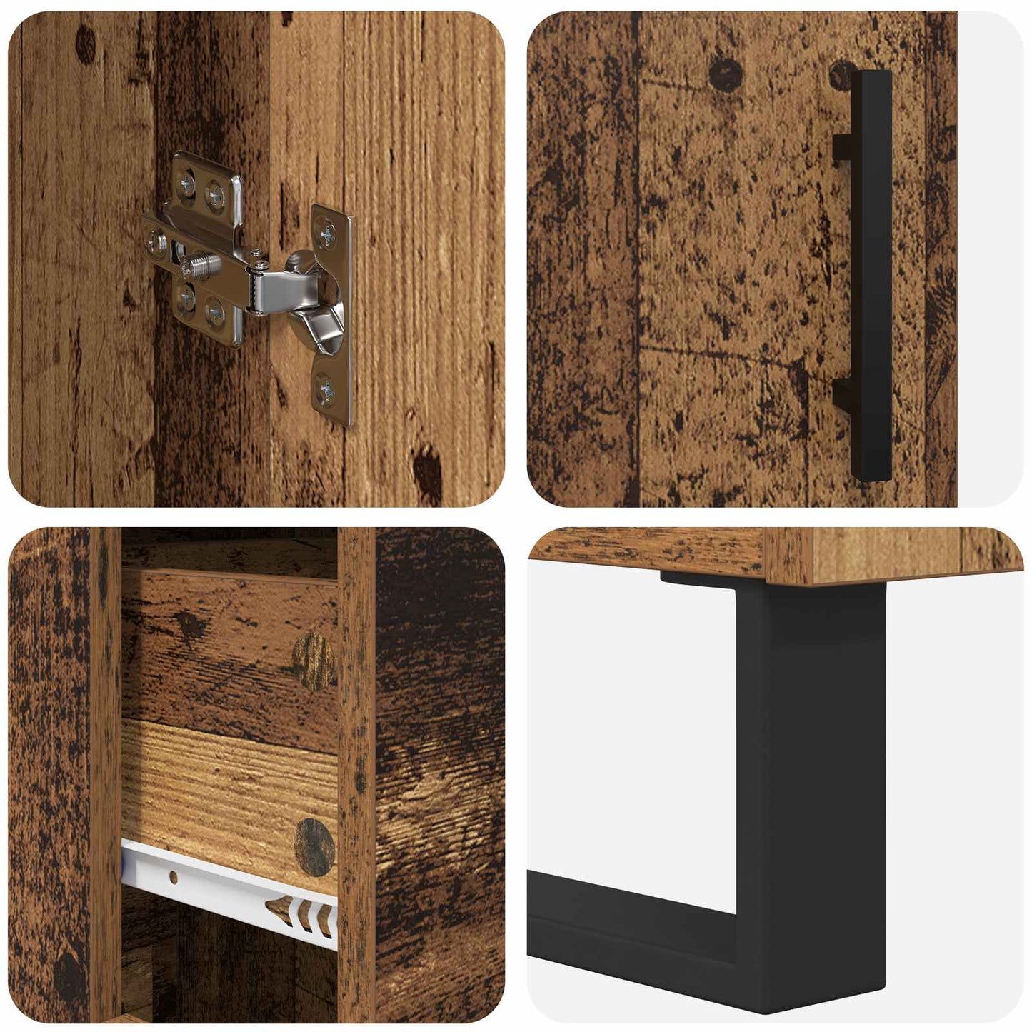 vidaXL Highboard Old Wood 69.5 x 34 x 180 cm Engineered Wood