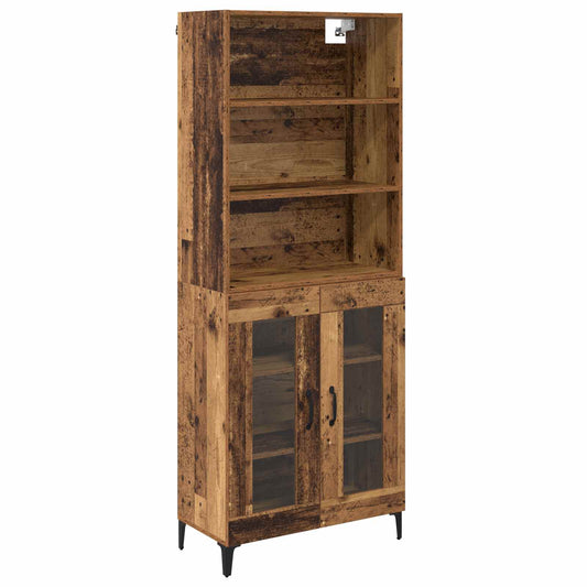 vidaXL Highboard Old Wood 69.5 x 34 x 180 cm Engineered Wood
