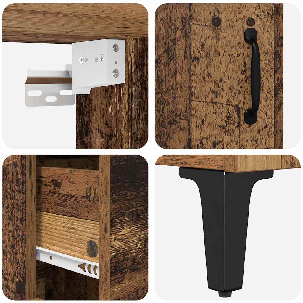 vidaXL Highboard Old Wood 69.5 x 34 x 180 cm Engineered Wood