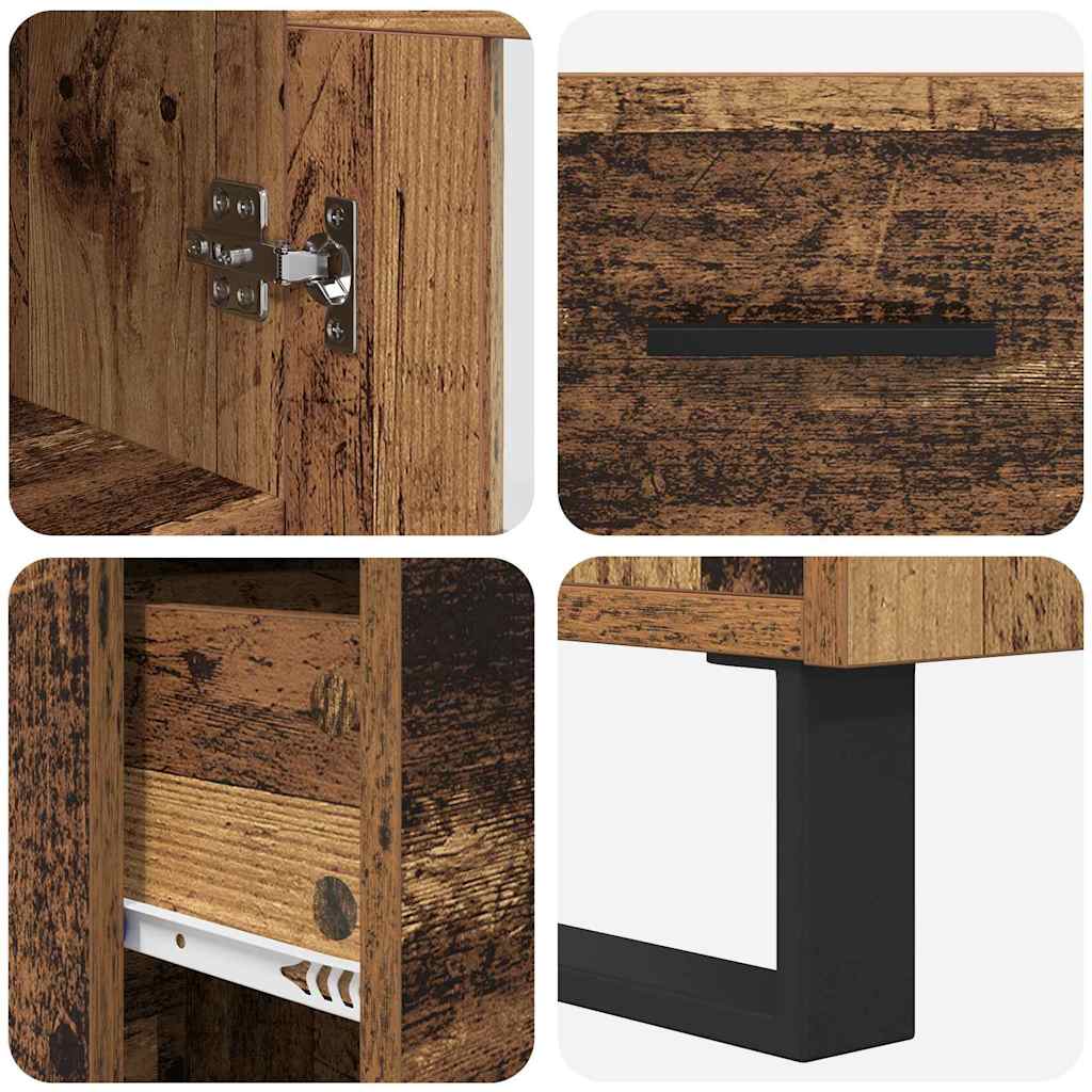 vidaXL Highboard Old Wood 34.5 x 34 x 180 cm Engineered Wood