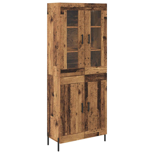 vidaXL Highboard Old Wood 69.5 x 34 x 180 cm Engineered Wood