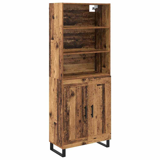 vidaXL Highboard 2 pcs Old Wood 69.5 x 34 x 180 cm