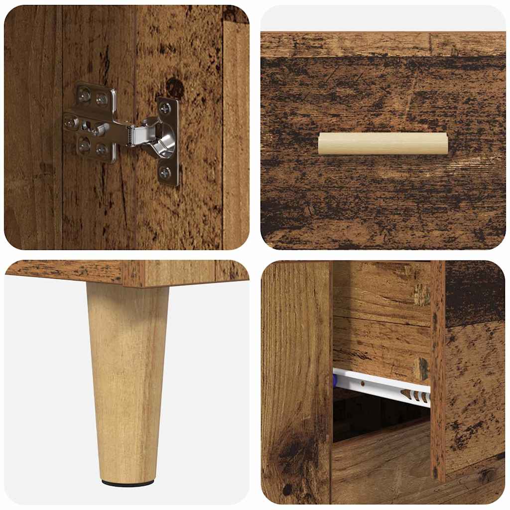 vidaXL Highboard Old Wood 69.5 x 34 x 180 cm Engineered Wood