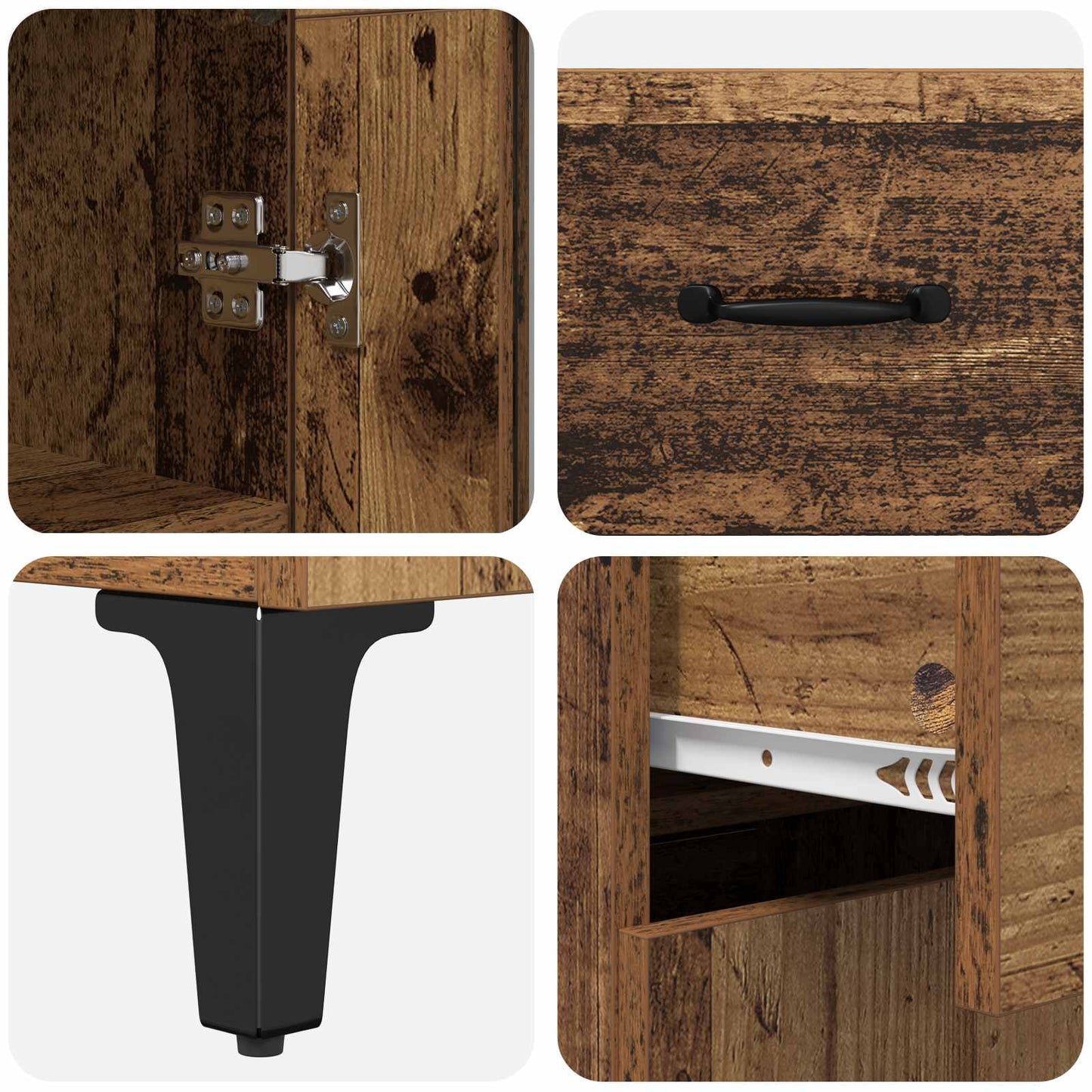 vidaXL Highboard Old Wood 69.5 x 34 x 180 cm Engineered Wood