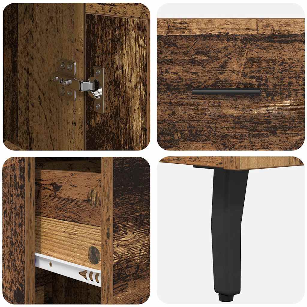 vidaXL Highboard Old Wood 34.5 x 34 x 180 cm Engineered Wood