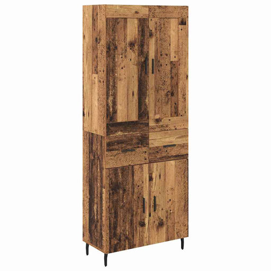 vidaXL Highboard with Drawer 2 pcs Old Wood Engineered Wood