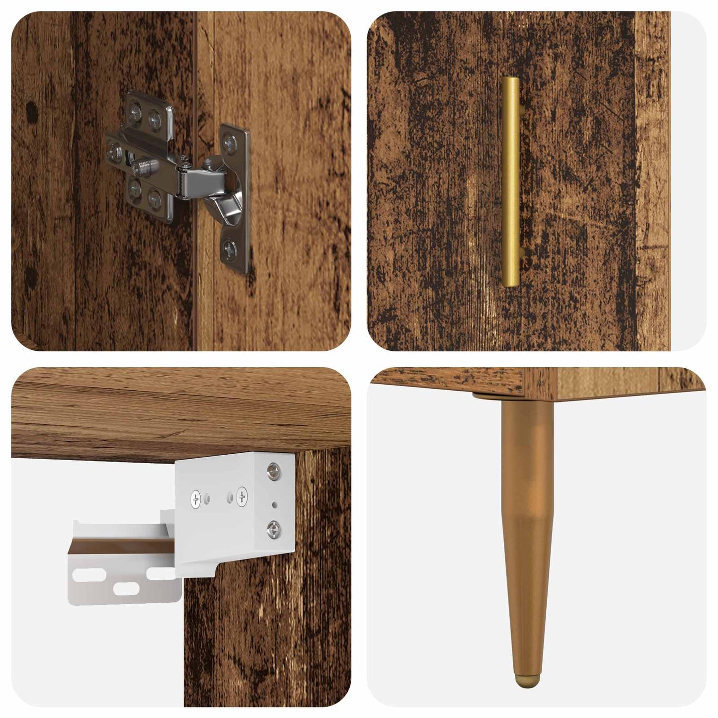 vidaXL Highboard Old Wood 69.5 x 34 x 180 cm Engineered Wood