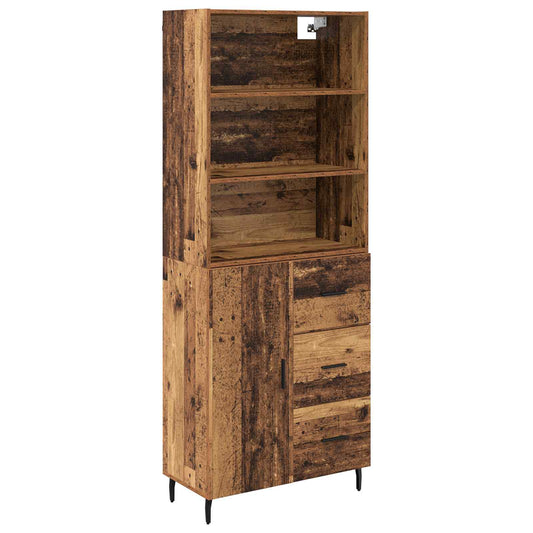 vidaXL Highboard with Drawer 2 pcs Old Wood Engineered Wood