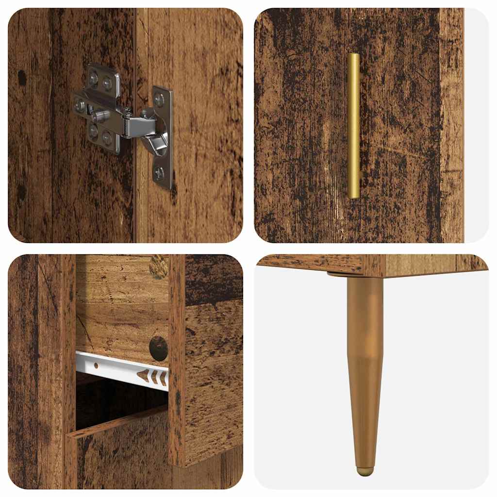vidaXL Highboard with Drawer 2 pcs Old Wood Engineered Wood