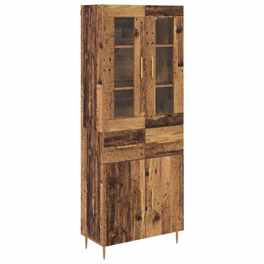 vidaXL Highboard with Drawer 2 pcs Old Wood Engineered Wood