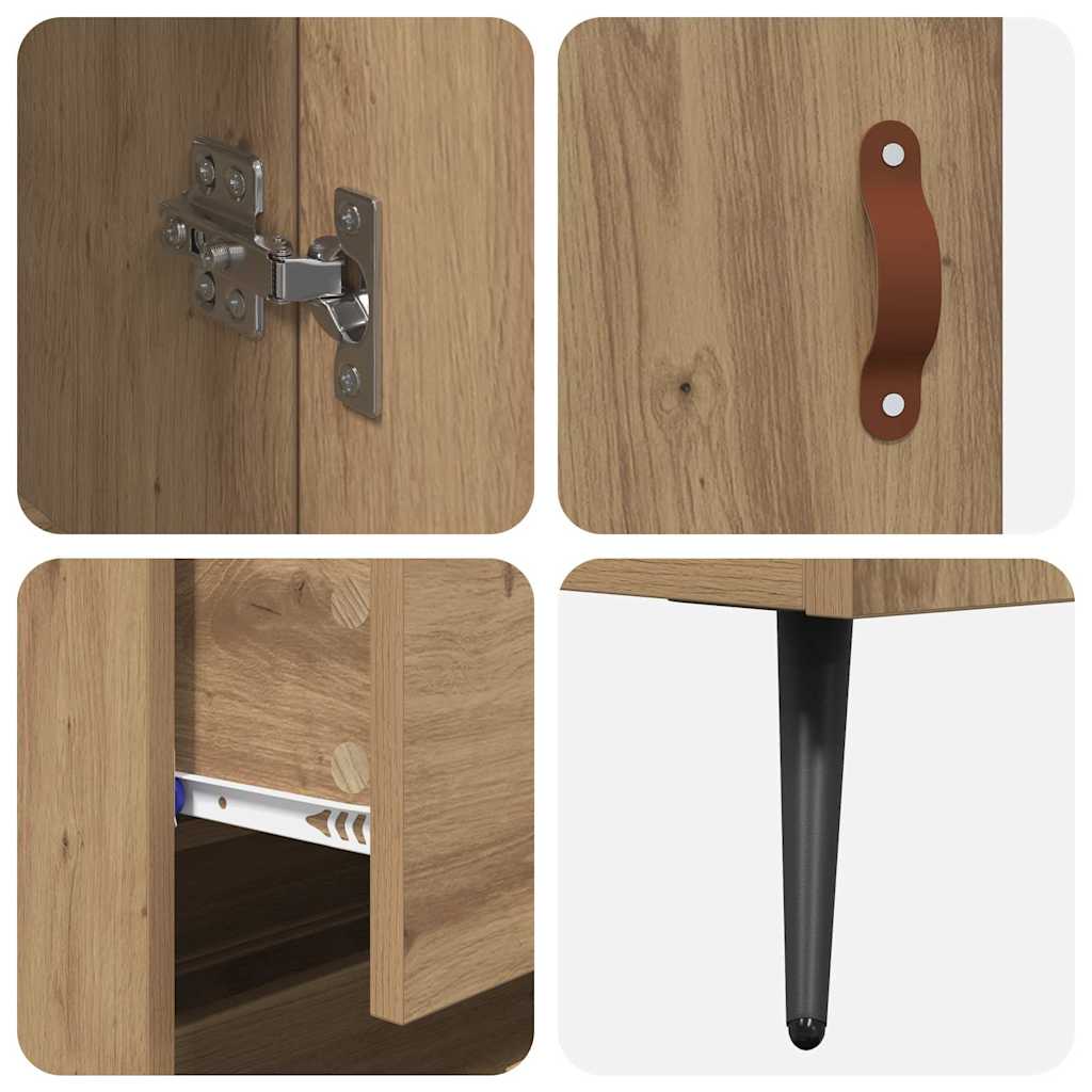 vidaXL Highboard Cabinet with Shelf 2 pcs Artisan Oak Engineered Wood