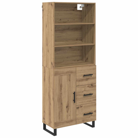 vidaXL Highboard with Drawer 2 pcs Artisan Oak Engineered Wood