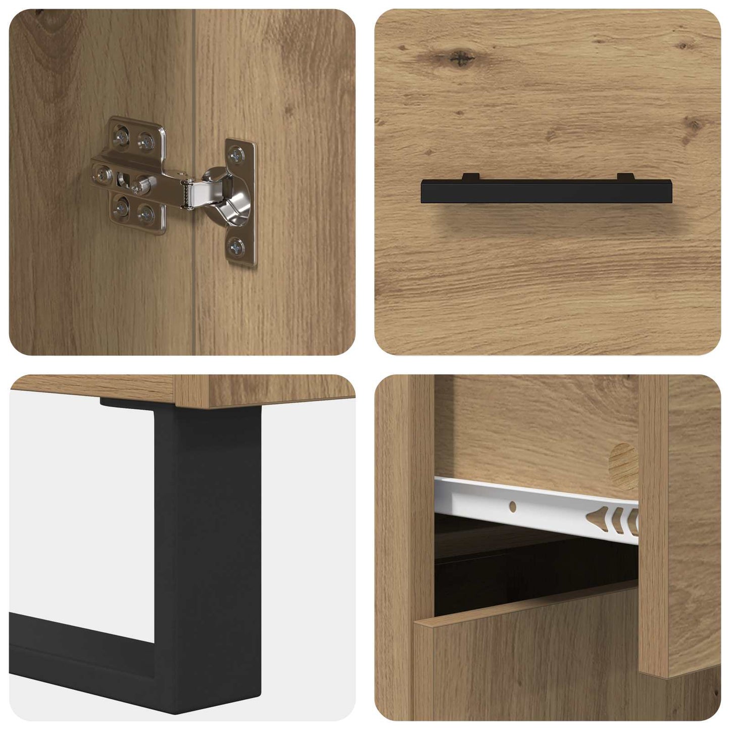 vidaXL Highboard 2 pcs Artisan Oak 69.5 x 34 x 180 cm